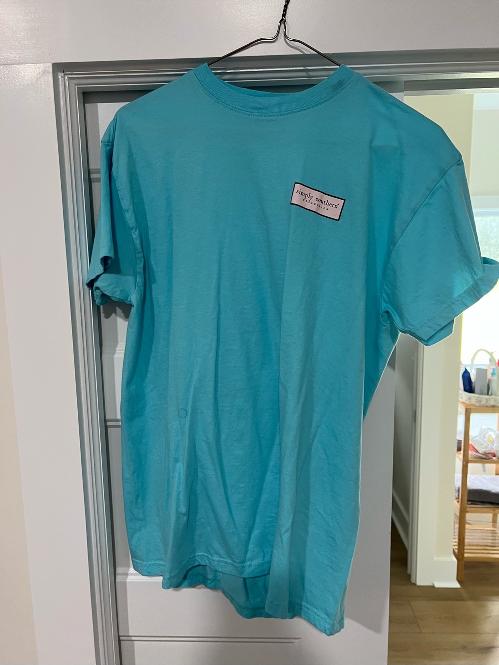 Simply Southern Teal Short Sleeve Tee with Chest Patch